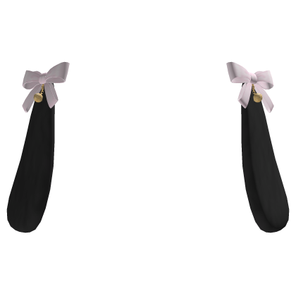 𖹭 delicate bunny ears with bows (Black)