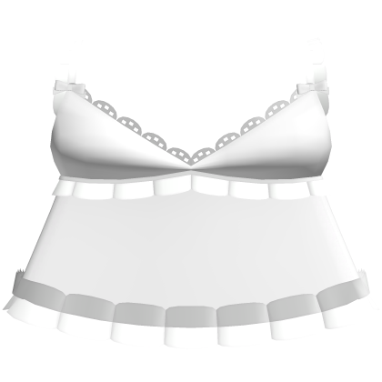 ♡ : cute white basic ruffled dress