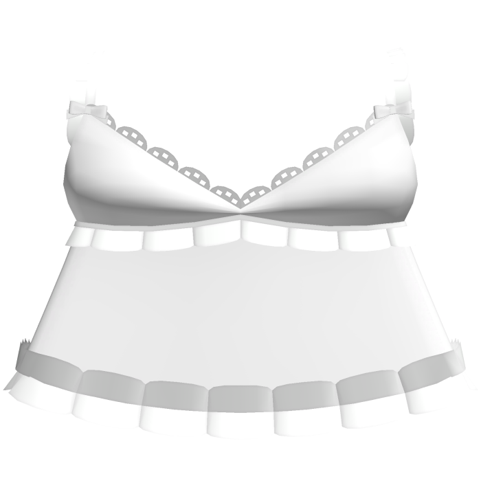 ♡ : cute white basic ruffled dress