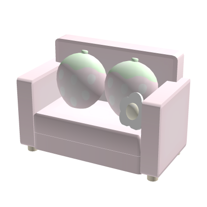 cute pastel pink strawberry sofa
