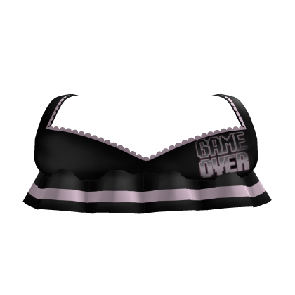 ✧ cute black/pink game over top 3.0