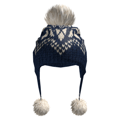 Winter Beanie w/ PomPoms Navy Blue ❄