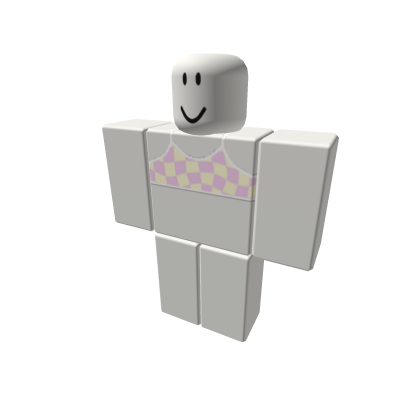 Pink and yellow preppy checkered top thumbnail