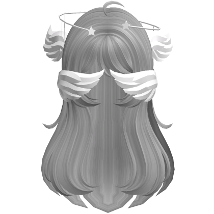 Gray Angelic Hair W Halo Roblox item