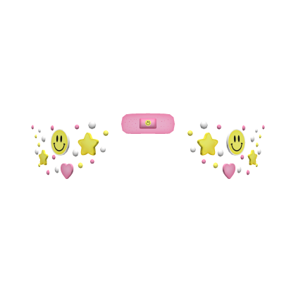 Pink Preppy Smiley Face Stickers (Upper)