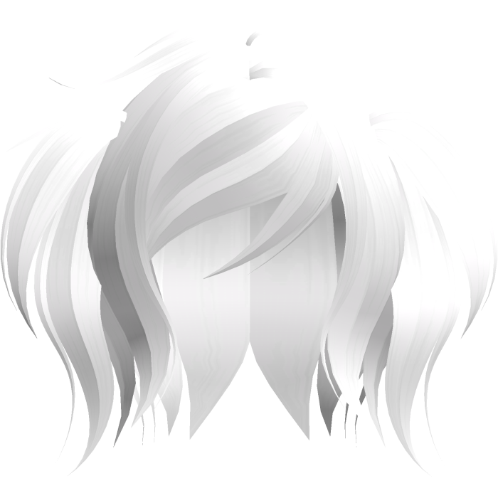 cute emo short fluffy moe pigtails in white