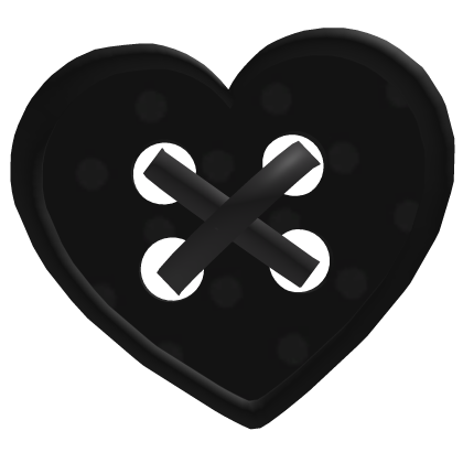 black grey heart polkadot button hair clip Roblox item