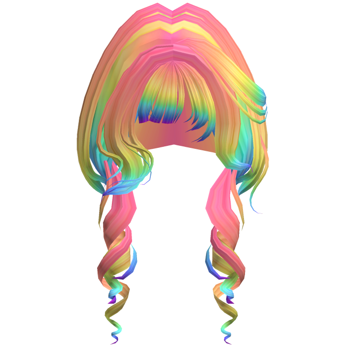 Anime Soft Curly Hair w/ Bangs (Rainbow)