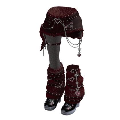 Y2K Micro Shorts w/ Leg Warmers & Shoes (Red)
