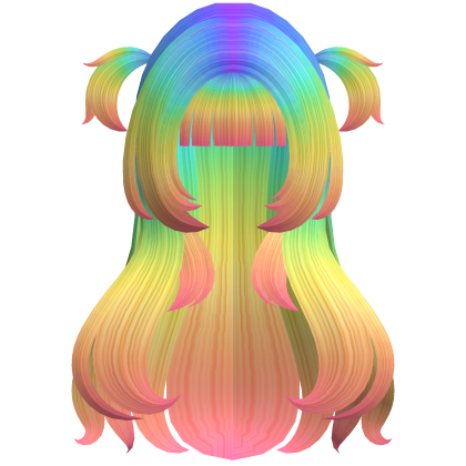 Cute Long Straight Pigtails (Rainbow) Roblox item