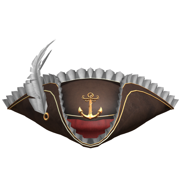 Ruffled Pirate hat with gold details - Brown