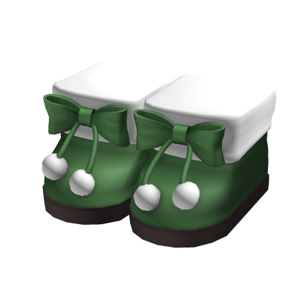 ♡ Christmas Green Cute Cozy Boots thumbnail