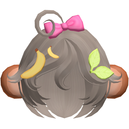 🍌🐵🍃 cute lala monkey bob hair in milktea