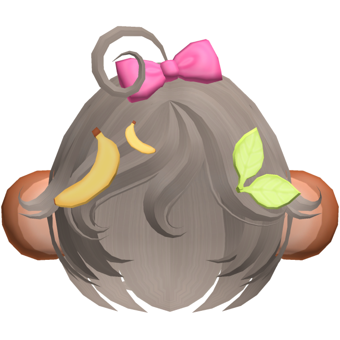 🍌🐵🍃 cute lala monkey bob hair in milktea