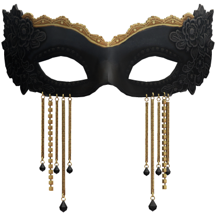 Black Gold Trim Masquerade Mask