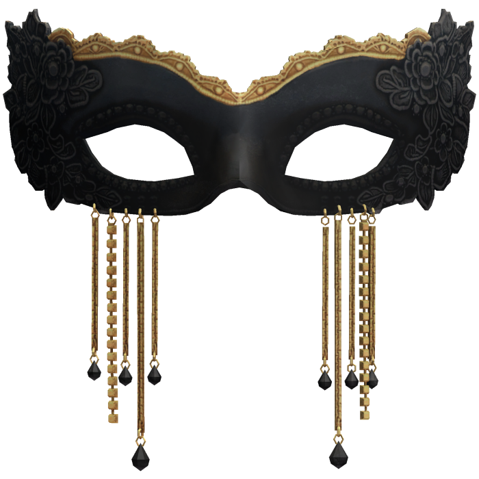 Black Gold Trim Masquerade Mask
