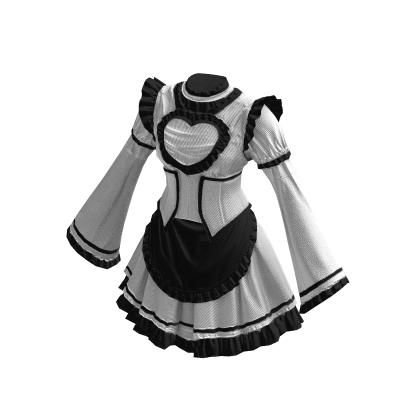 Maid Dress Cute Anime Classic Ruffle White & Black