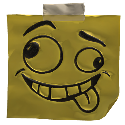 yellow sticky note with silly face