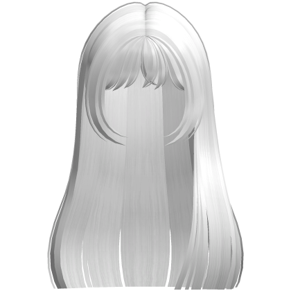 straight hair white w bangs Roblox item