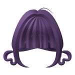 Short Purple Straight Cute Heart Pigtails
