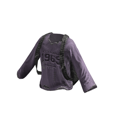 💜 Street Vintage T-shirt and Backpack_Purple thumbnail