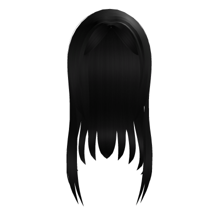 Black Straight Layered Long Hair Roblox item