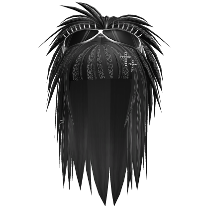 scene messy hair spike goggles black/grey leopard Roblox item