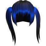 Choppy Emo Scene Anime Messy Hair in Black Blue