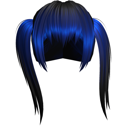Choppy Emo Scene Anime Messy Hair in Black Blue Roblox item