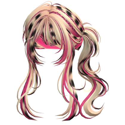Messy Vamp Cyber Wolfcut Ponytail Pink&Blonde Roblox item