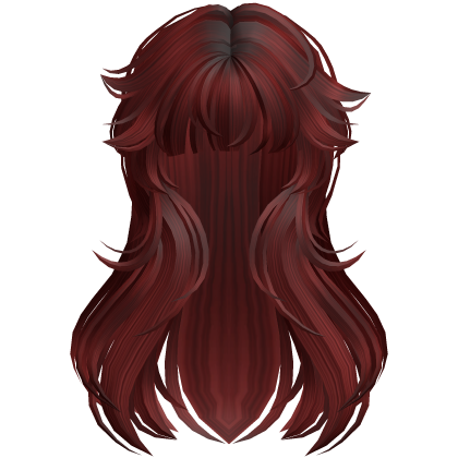 Messy Anime Grunge Hair (Red) Roblox item