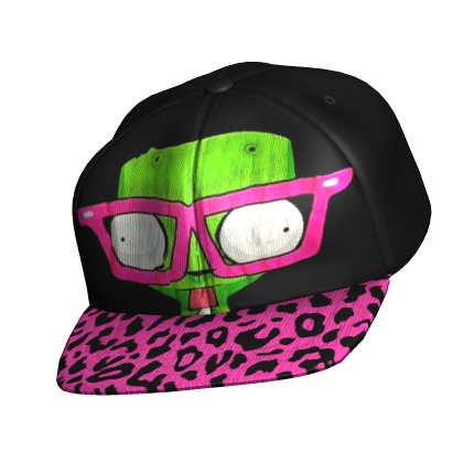 Scene Gir Nerd Pink Leopard Print Distressed Cap Roblox item