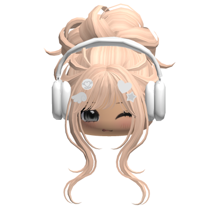 Wispy Cute Blonde Bun W/ Headphones & Face thumbnail