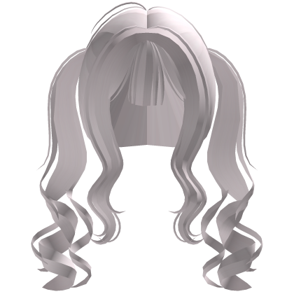 cute back curly pigtails w bangs in pink