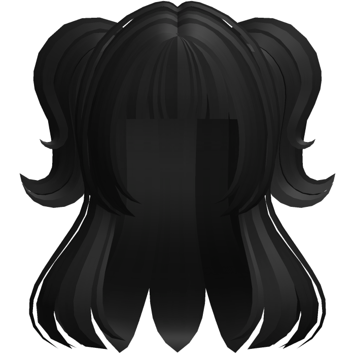🐾 cute swirly half up doll tween hair black