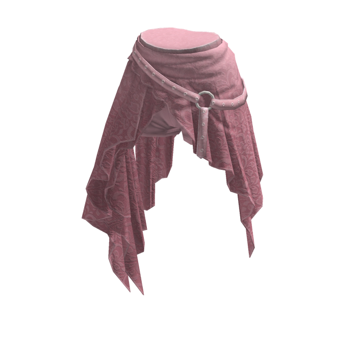 Grunge Draped Skirt w/ Studded Belt (Pink)