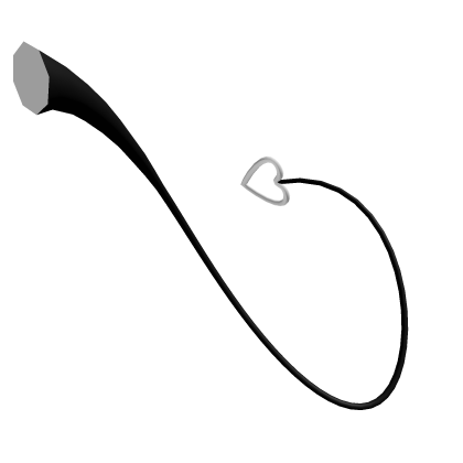 Black Devil Tail w/ White Heart