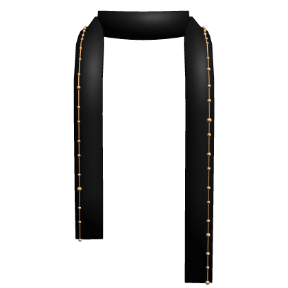 Black Y2K Winter Scarf (Gold)