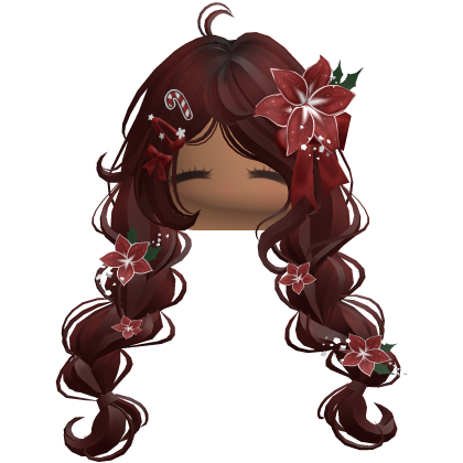 ♡ Christmas Preppy Flower Braids (Red)