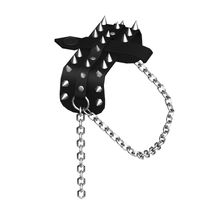 Studded Spiked Chained Shoulder Epaulette - Left