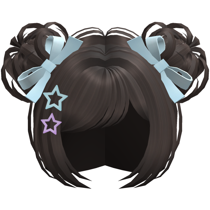 Cute Kawaii Starry Space Buns in Brown