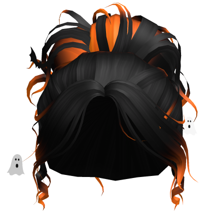 Halloween High Bun in Black-Orange
