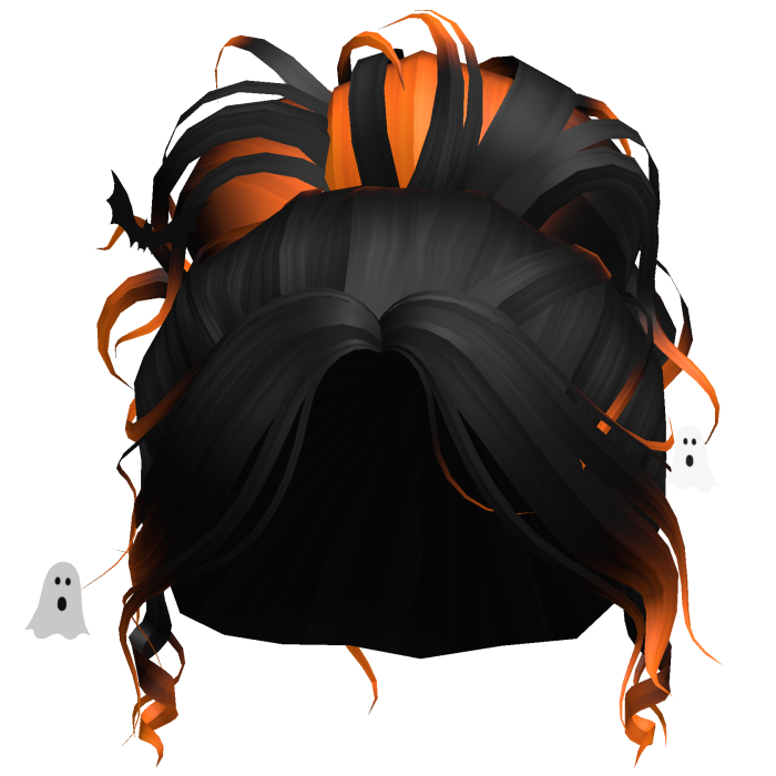 Halloween High Bun in Black-Orange