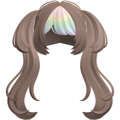 🐾 wispy anime moe cute big pigtails brown rainbow