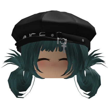 Trendy Pigtails W/ Beret and Face Roblox item