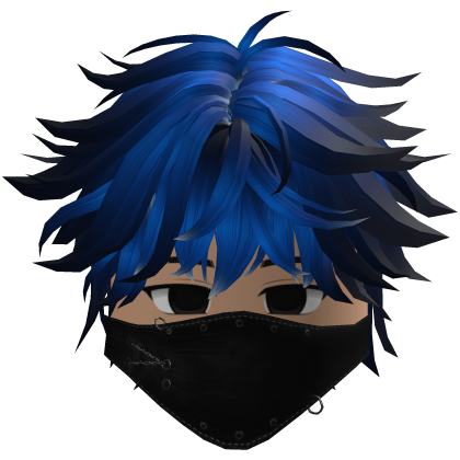 Cute Emo Boy Mask Black Y2K emo (blue)
