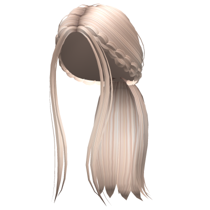 Long Braided Aesthetic Ponytail (Platinum) Roblox item