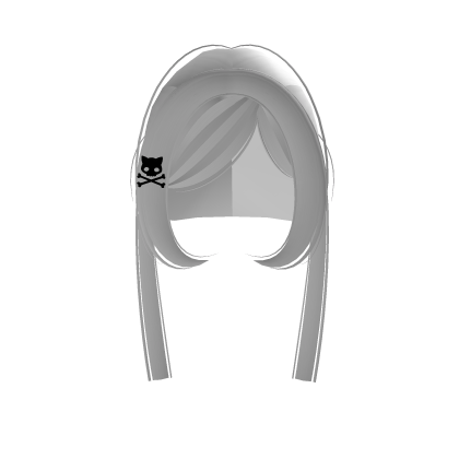 cute white emo pigtails with skull