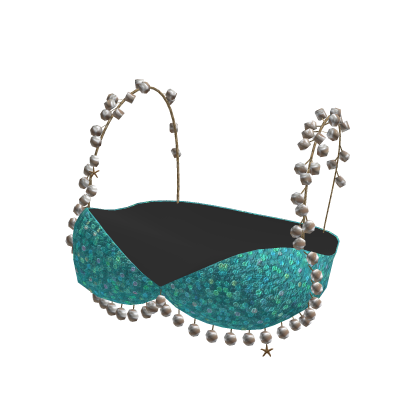 Lagoon Aqua Rhinestone Bikini Top