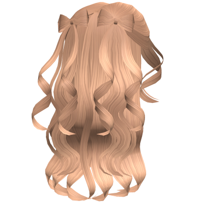 Curly Soft Hair With Bows (Honey Blonde) Roblox item